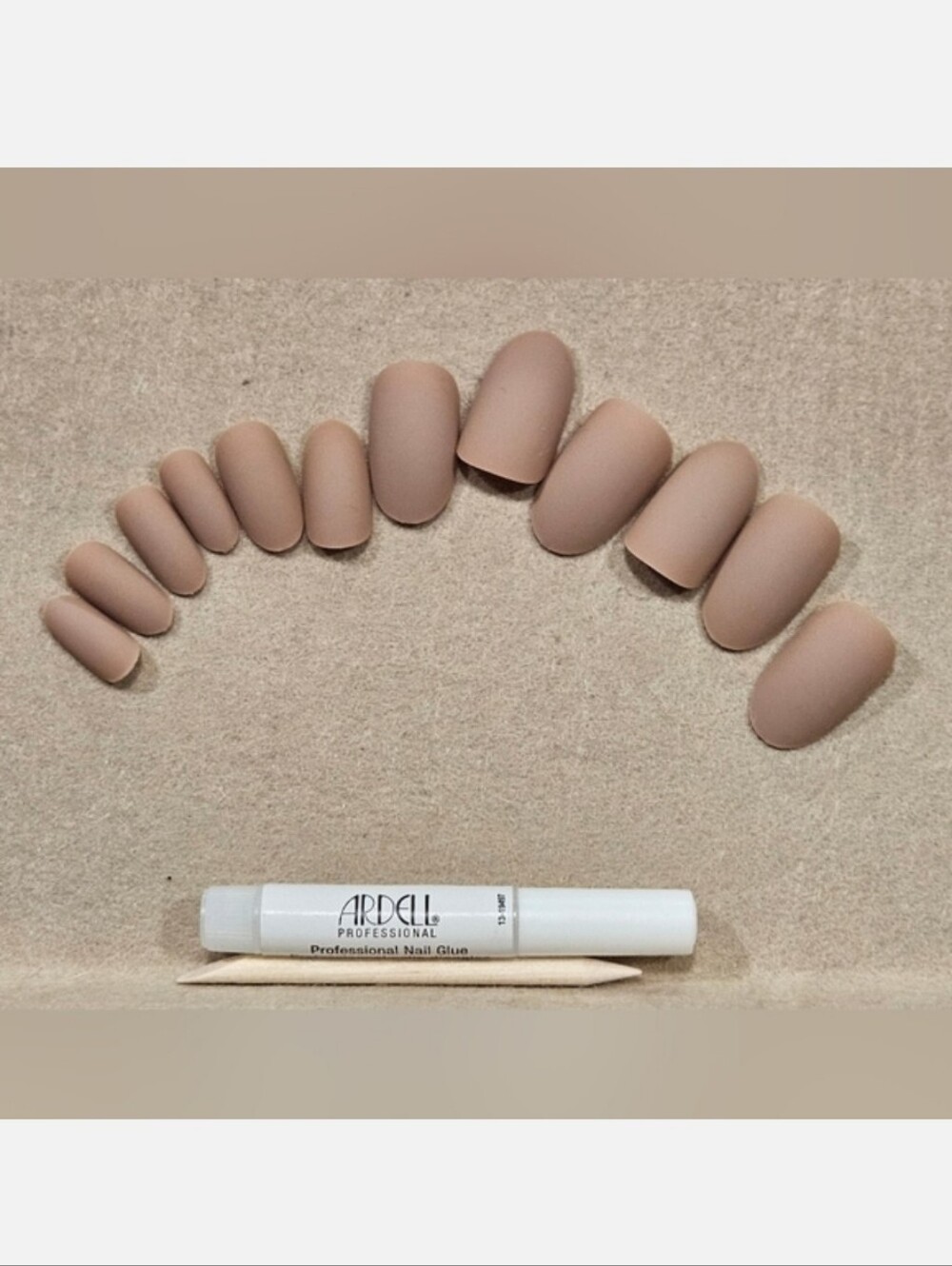 NEW w/out BOX ARDEL PROFESSIONAL MAUVEY-NUDE 11pc NAIL TIPS SET w/GLUE & STICK